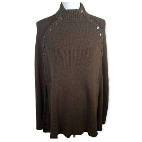 G.I.L.I. ARMY GREEN SWEATER CAPE W/BUTTONS SZ.XS/S EUC. - Picture 1 of 8